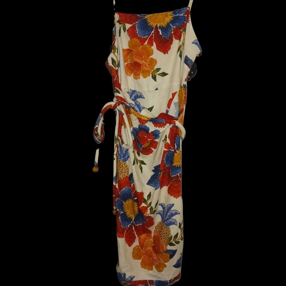 FARM Rio Floral Midi Dress - Red, Blue, Orange - Picture 2 of 10